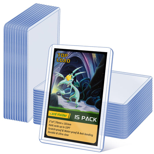 15 Pack Top Loads for Cards 3"x4" Hard Plastic Card Sleeves Baseball Card Protectors Hard Plastic Sports Card Holder for Trading Cards Baseball Cards Game Cards