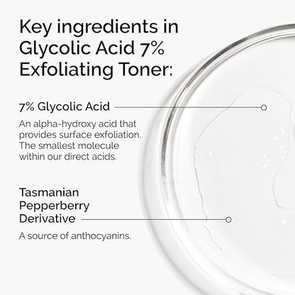 The Ordinary Glycolic Acid 7% Exfoliating Toner – Brightening & Smoothing Daily Toner for Even Skin Tone (240ml)