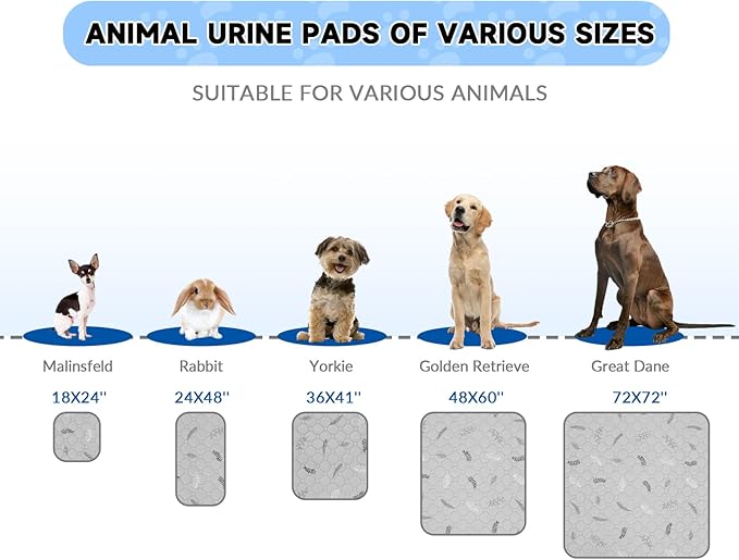 Sunheir Washable Dog Pee Pads – Reusable Waterproof Puppy Training Pads 2 Pack