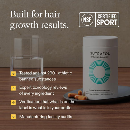Nutrafol Women's Balance Hair Growth Supplements for Women 45+ | Thicker, Fuller Hair & Scalp Coverage | 1 Month Supply