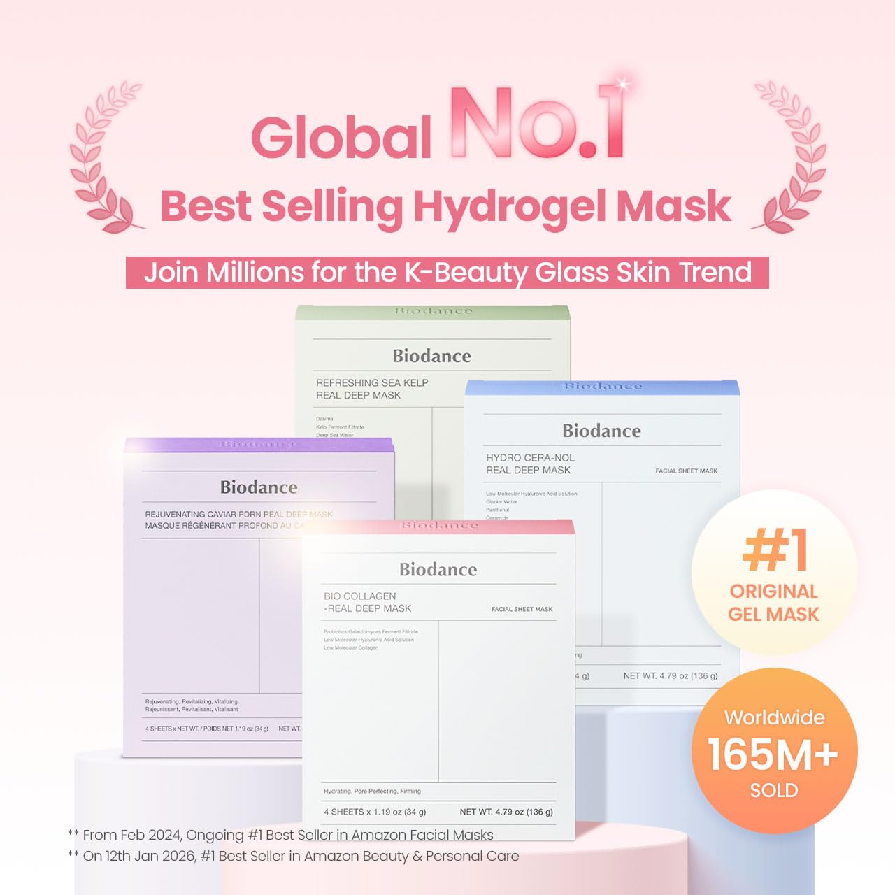 BIODANCE Bio-Collagen Deep Hydrogel Face Mask 4-Pack | Hydrating Korean Skincare