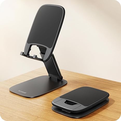 Lamicall Foldable Phone Stand – Adjustable Desk Holder for iPhone & Galaxy Devices