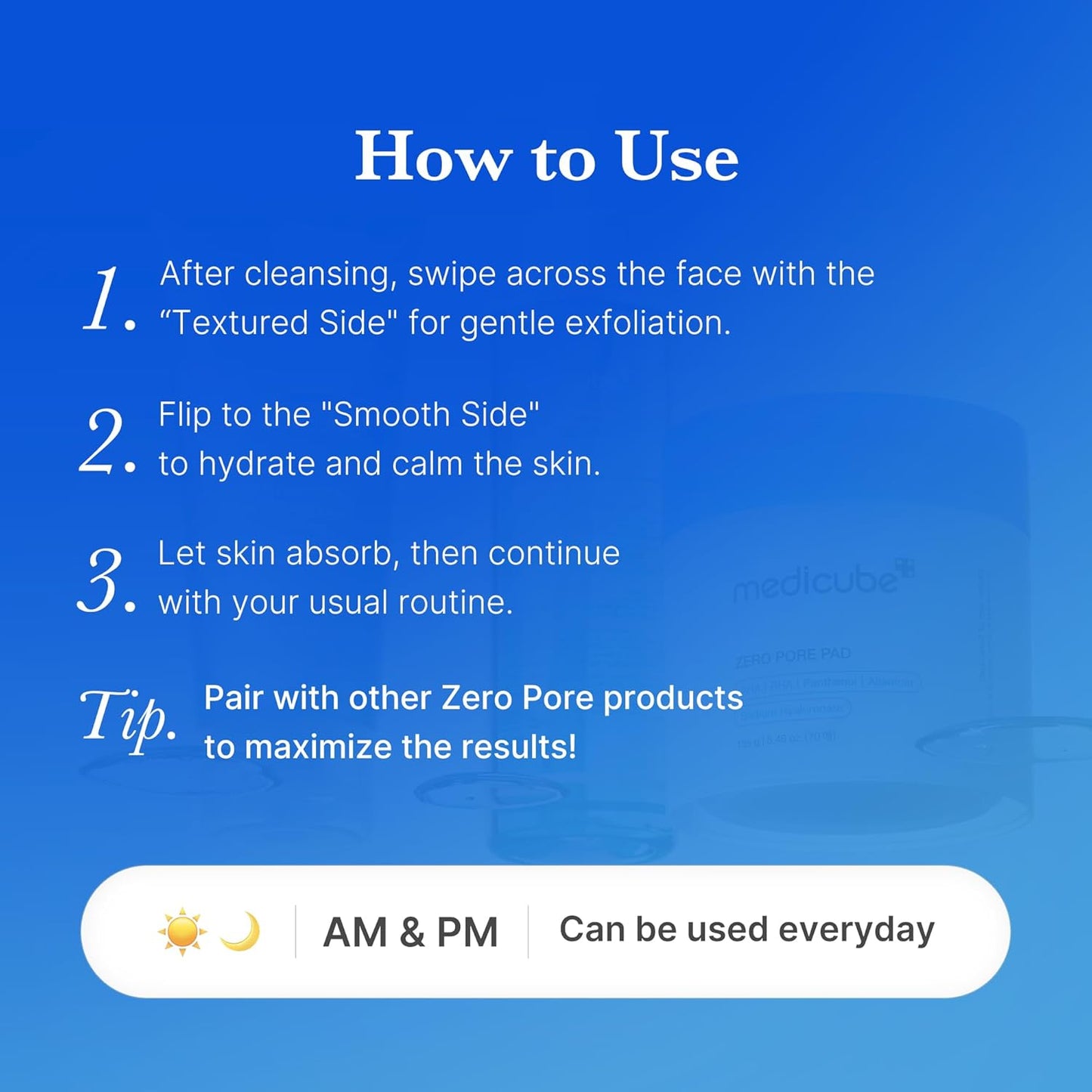 medicube Zero Pore Pad 2.0 | AHA BHA Exfoliating Toner Pads for Pore Care