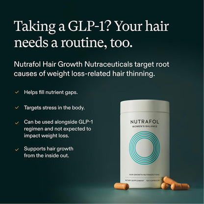 Nutrafol Women's Balance Hair Growth Supplements for Women 45+ | Thicker, Fuller Hair & Scalp Coverage | 1 Month Supply