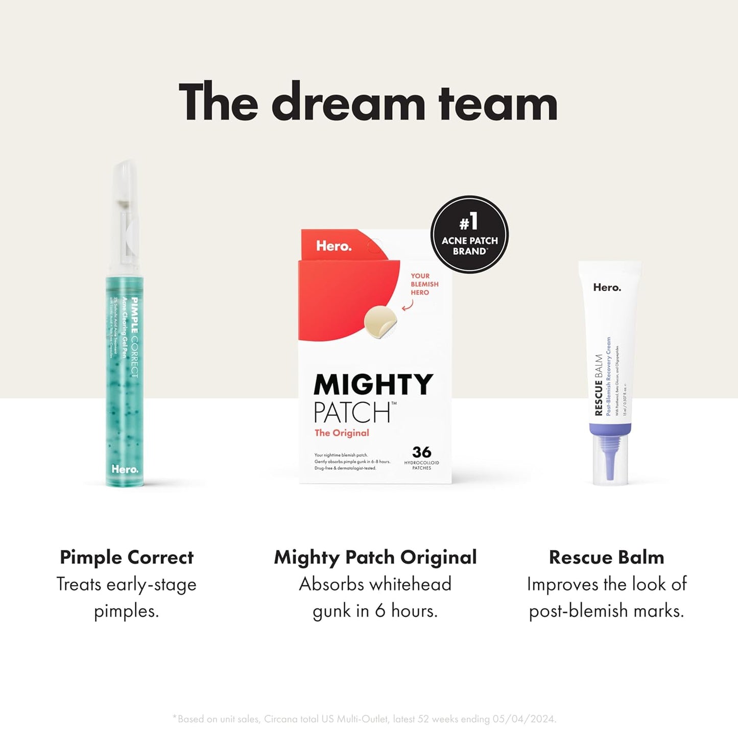 Hero Cosmetics Mighty Patch Original Acne Pimple Patches – Hydrocolloid Spot Treatment for Zits & Whiteheads, Overnight Face Patches, 36 Count