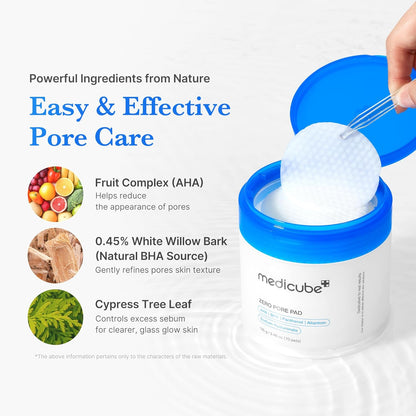 medicube Zero Pore Pad 2.0 | AHA BHA Exfoliating Toner Pads for Pore Care