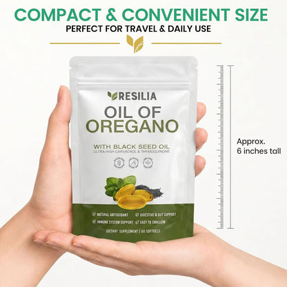 Resilia Black Seed & Oregano Oil Softgels – Immune & Digestive Support 60 Count
