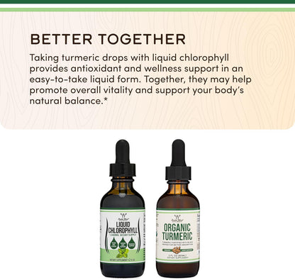 Chlorophyll Liquid Drops 2oz – Peppermint Flavor Vegan Gut Health & Wellness Support