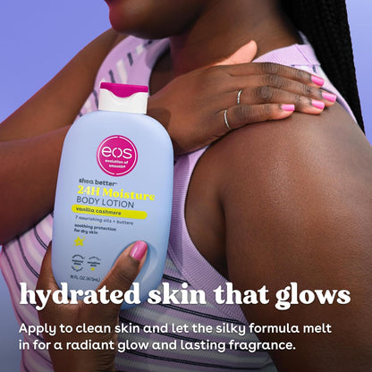EOS Shea Better Body Lotion Vanilla Cashmere 16 fl oz | 24H Hydration & Vegan Formula