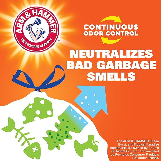 Hefty Ultra Strong 13 Gallon Trash Bags – Lavender Vanilla Odor Control Drawstring Kitchen Bags