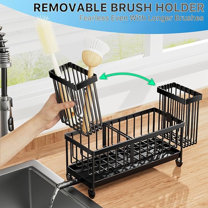 Cisily Kitchen Sink Caddy Organizer | Rustproof 304 Stainless Steel Sponge Holder