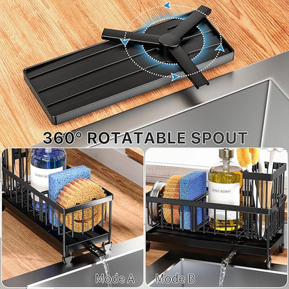 Cisily Kitchen Sink Caddy Organizer | Rustproof 304 Stainless Steel Sponge Holder
