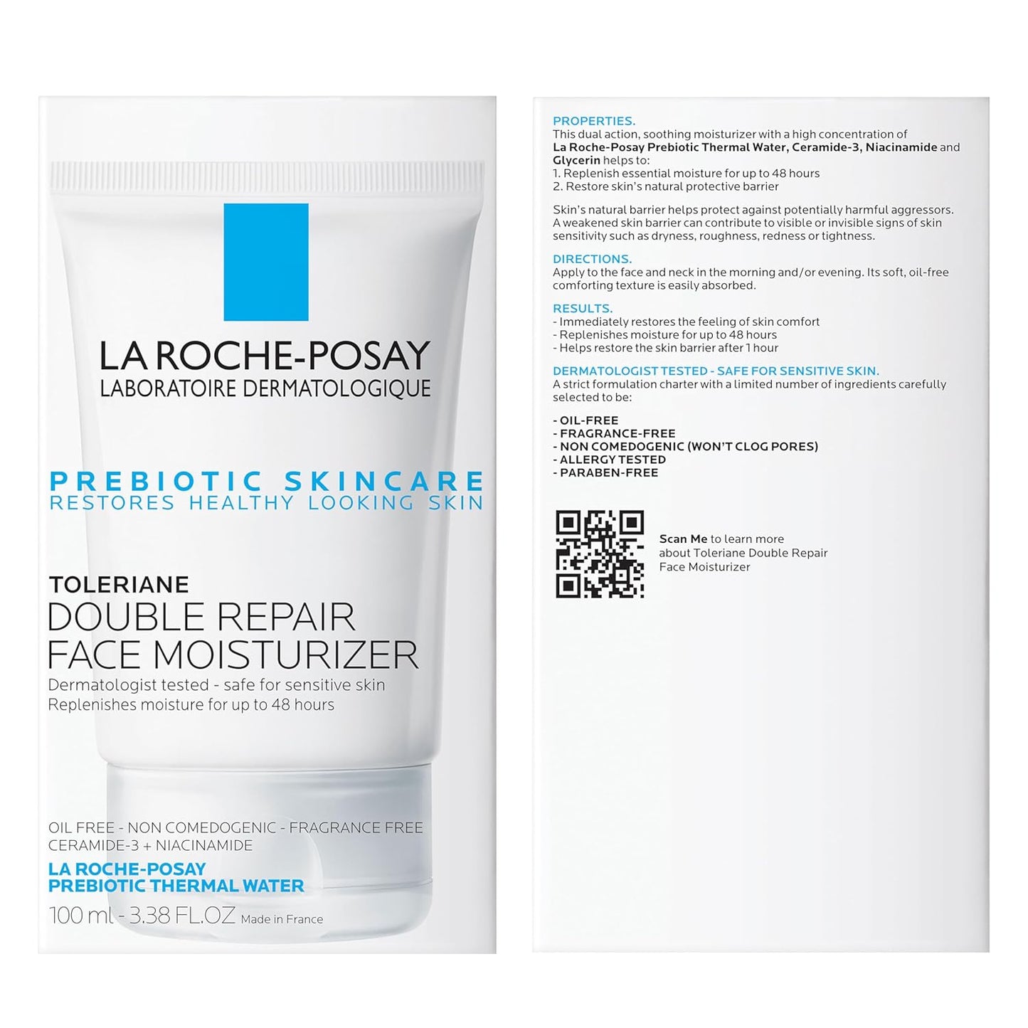La Roche-Posay Toleriane Double Repair Moisturizer – Daily Face Cream for All Skin Types