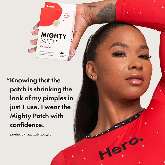 Hero Cosmetics Mighty Patch Original Acne Pimple Patches – Hydrocolloid Spot Treatment for Zits & Whiteheads, Overnight Face Patches, 36 Count
