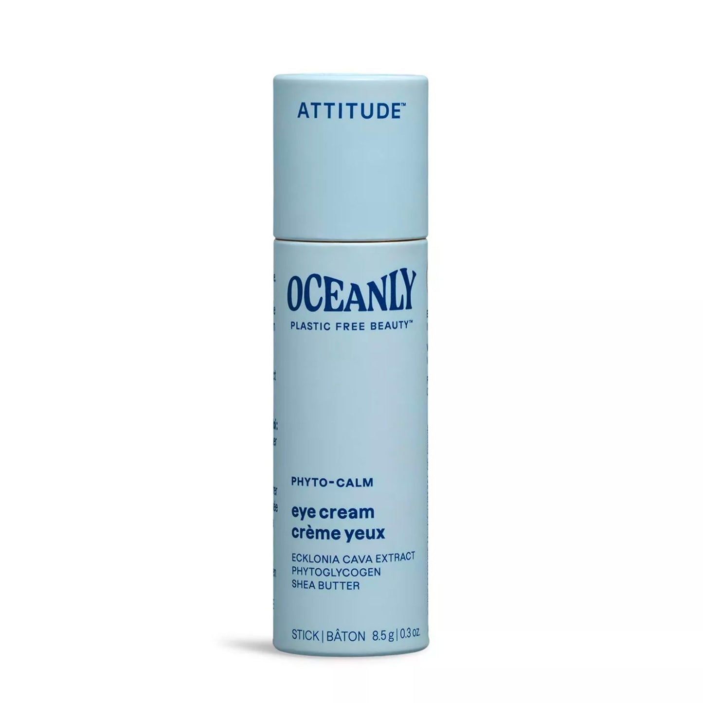 ATTITUDE Oceanly Eye Cream Stick EWG Verified Plastic-free Plant and Mineral-Based Ingredients Vegan and Cruelty-free Beauty Products PHYTO CALM Unscented 0.3 Ounce