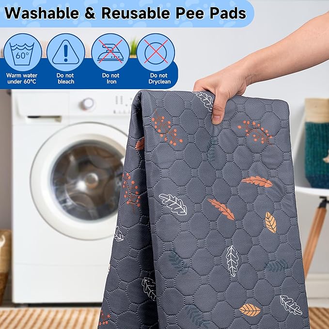 Sunheir Washable Dog Pee Pads – Reusable Waterproof Puppy Training Pads 2 Pack