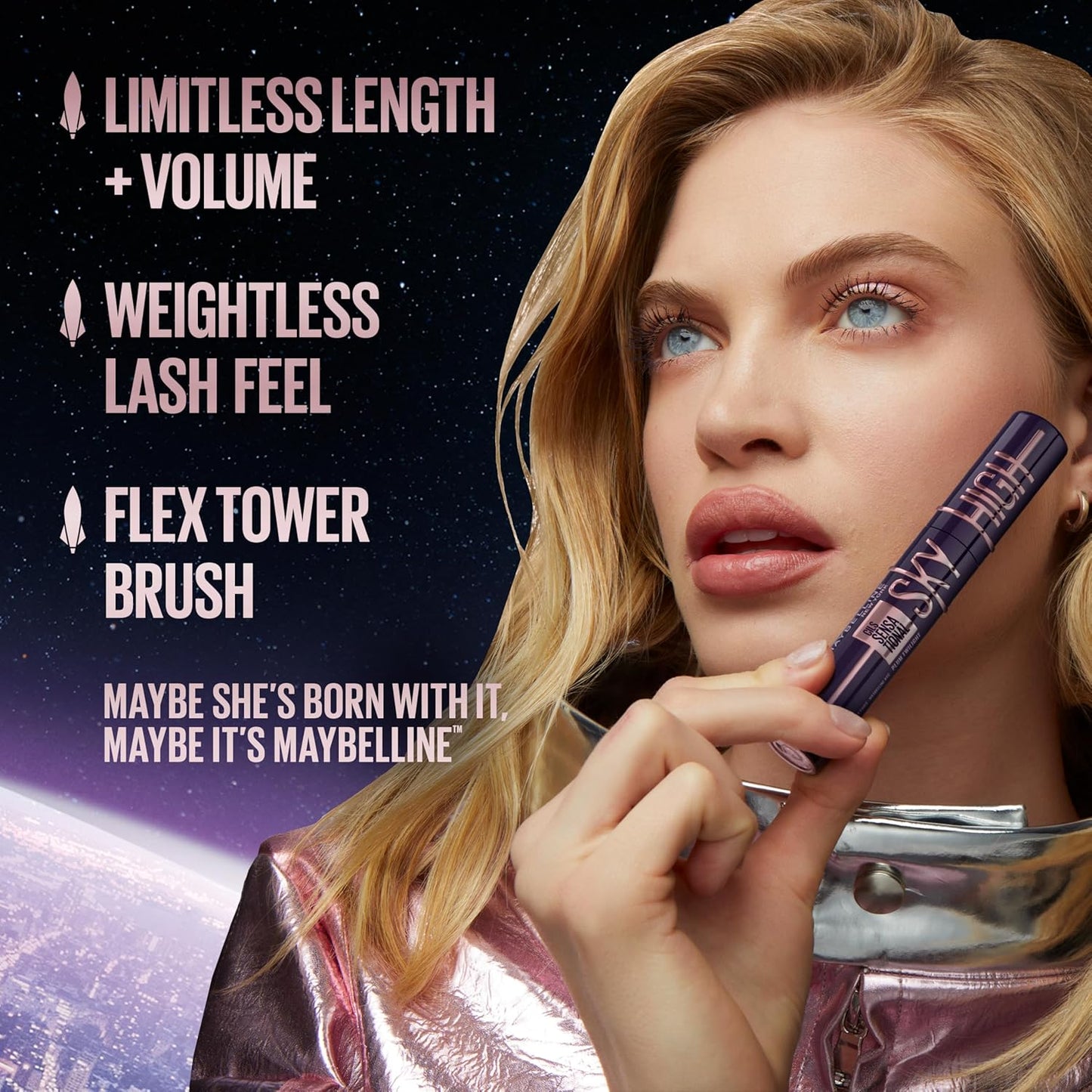 Maybelline Lash Sensational Sky High Mascara Blackest Black | Volumizing & Lengthening